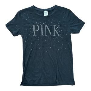 Victoria Secret PINK Women XS Oversized Black Gem Tee